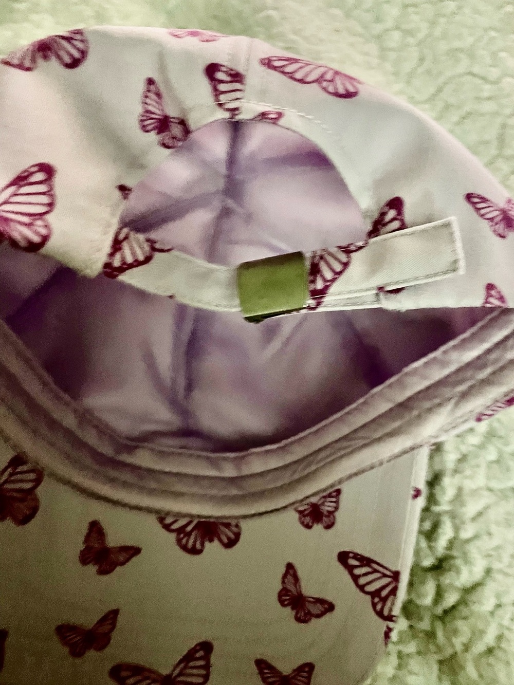 Steve Madden Lilac Butterfly Print baseball cap. New!!!! - Picture 4 of 6